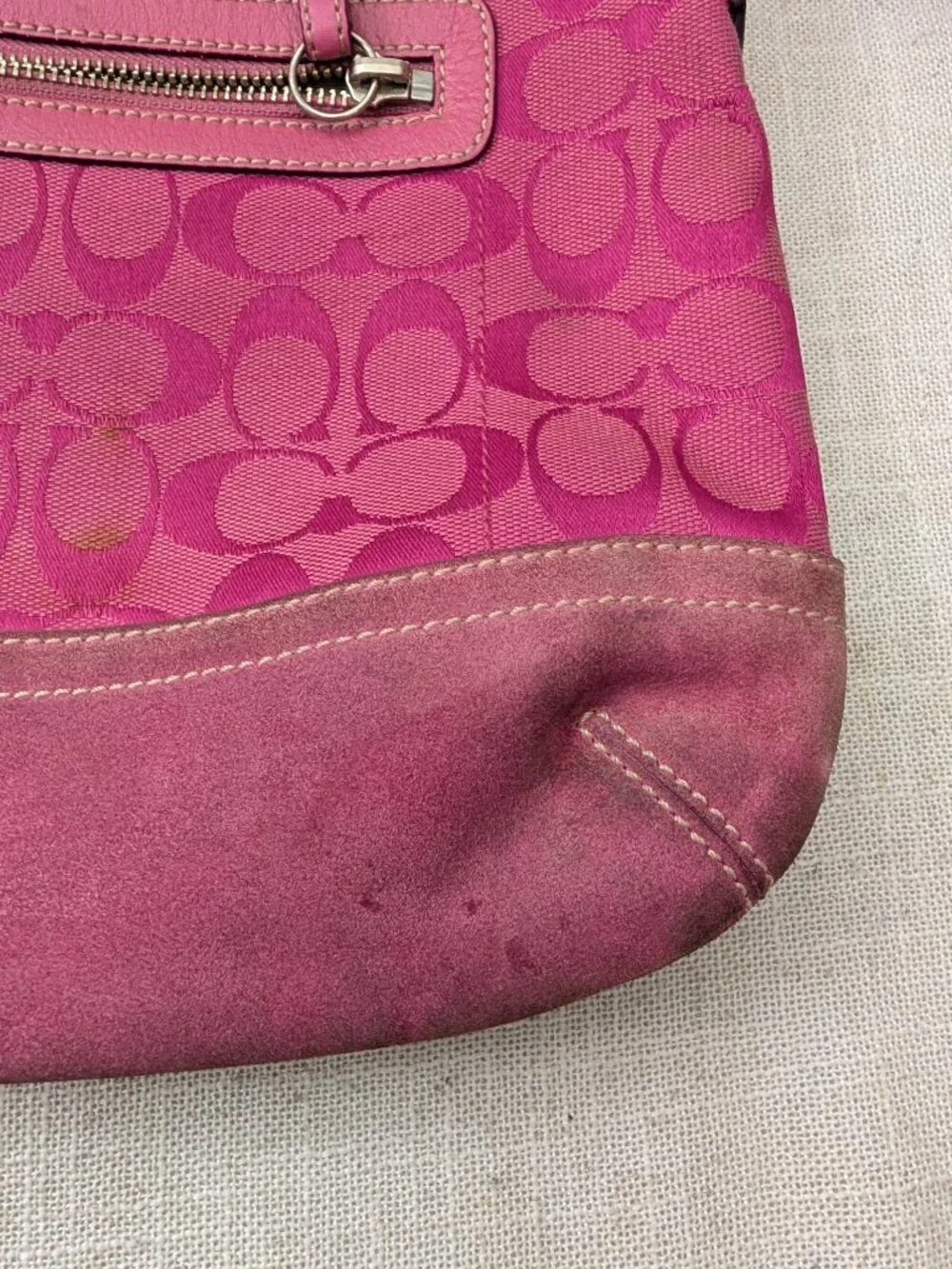 Coach Signature 9362 Pink Shoulder Bag Purse Vintage Y2K